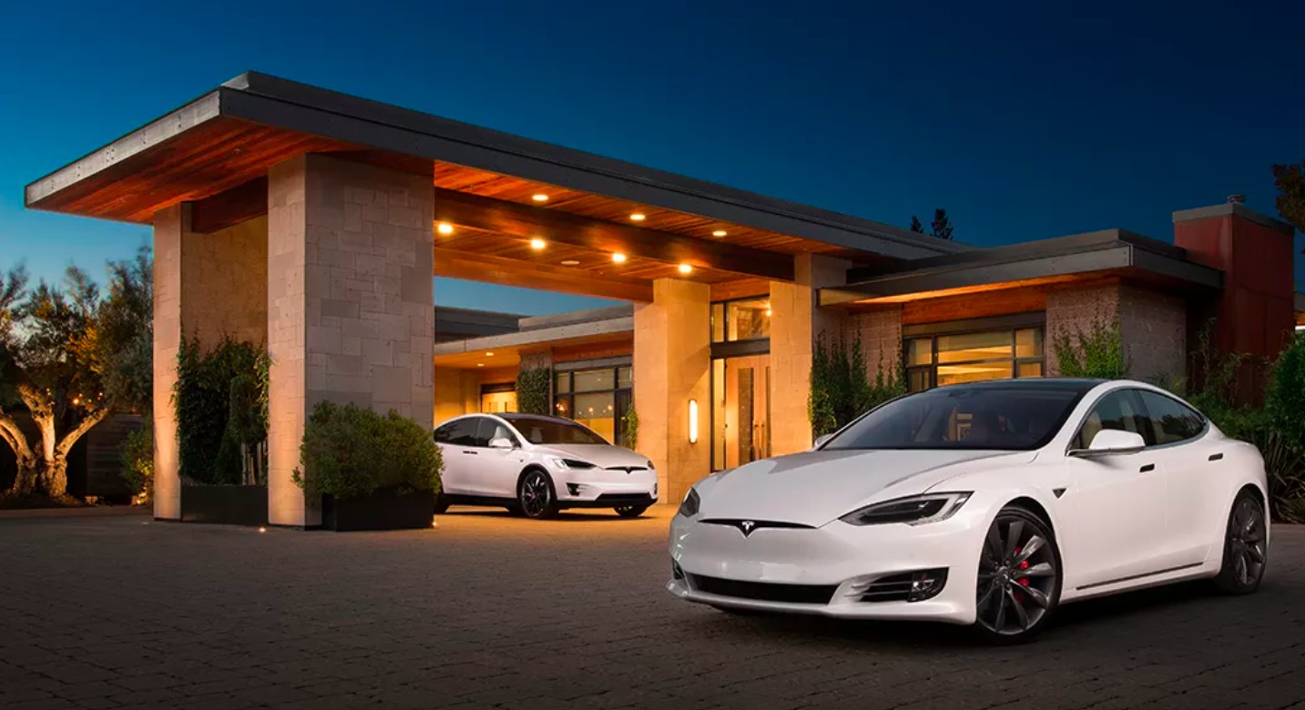 tesla model s and model x in white